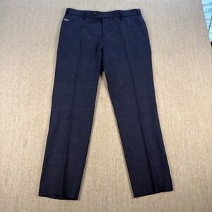 Meyer Pants Mens 33x28.5 Blue Bonn Micro Summer Fancy Chino‎ Trousers Modern Fit